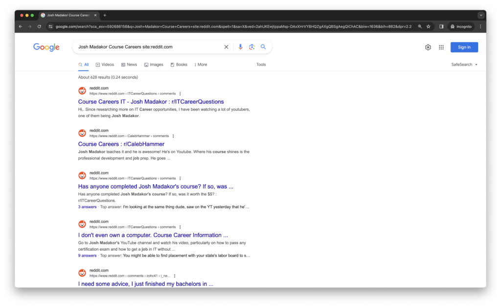 josh madakor it course